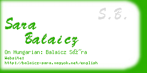 sara balaicz business card
